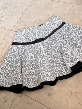 Bebe Vintage Style Lace fit and flare mini skirt